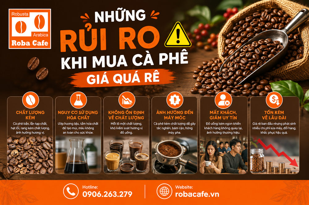Những rủi ro khi mua cà phê giá quá rẻ cho quán cafe