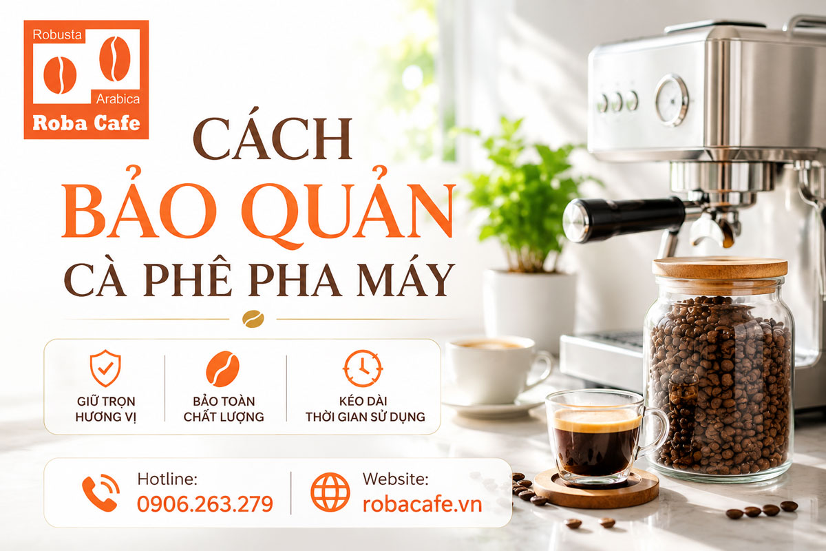 Cách bảo quản cà phê pha máy